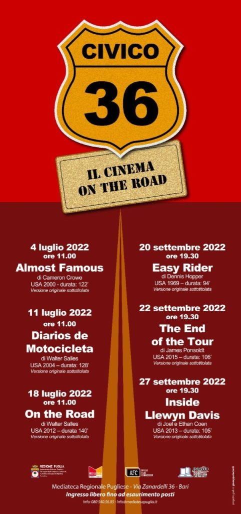 “CIVICO 36 – IL CINEMA ON THE ROAD” - rassegna luglio - settembre 2022