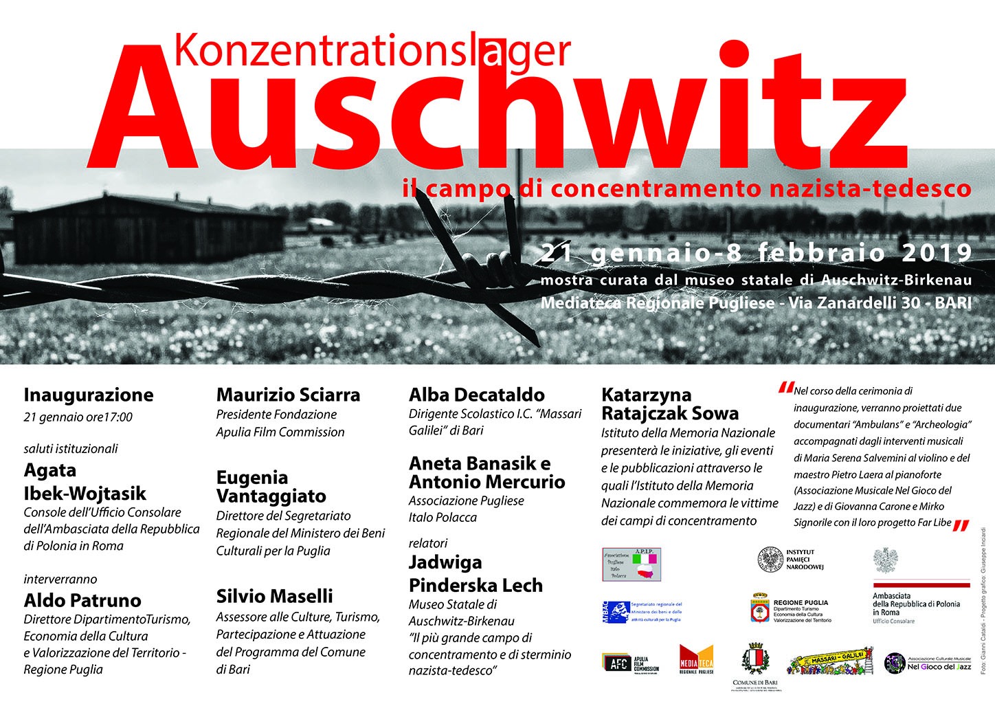 Mese della Memoria - Inaugurazione Mostra Auschwitz campo di sterminio nazista tedesco
