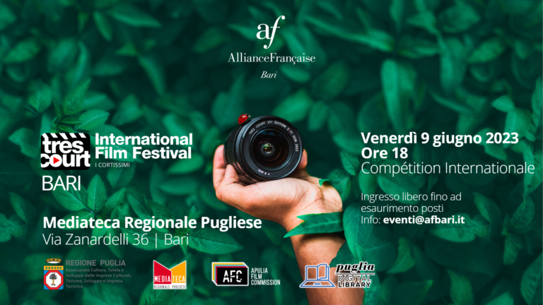 TRÈS COURT INTERNATIONAL FILM FESTIVAL: A BARI - CINEMA ED EMOZIONI IN MENO DI 4 MINUTI - 9 giugno 2023