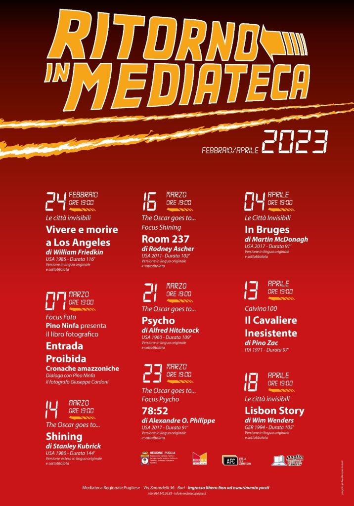 Riparte la programmazione della Mediateca Regionale Pugliese - rassegna “Ritorno in Mediateca” - 24 febbraio 2023