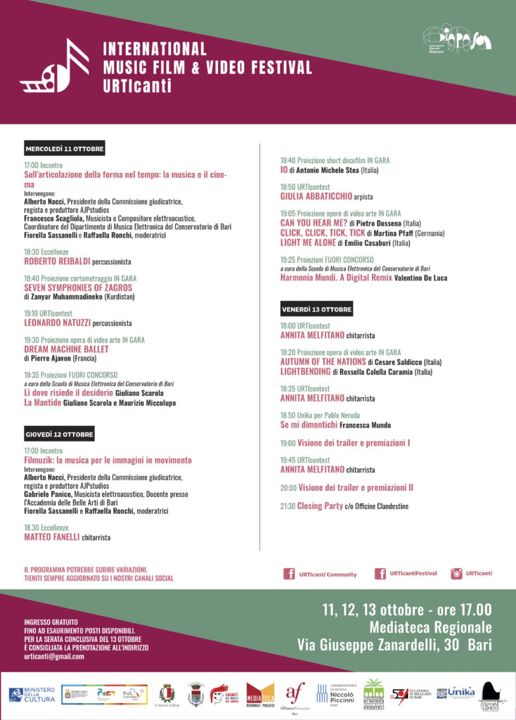 International Music Film and Video Festival - URTIcanti 2023 (prima edizione) - dal 13 al 15 ottobre 2023
