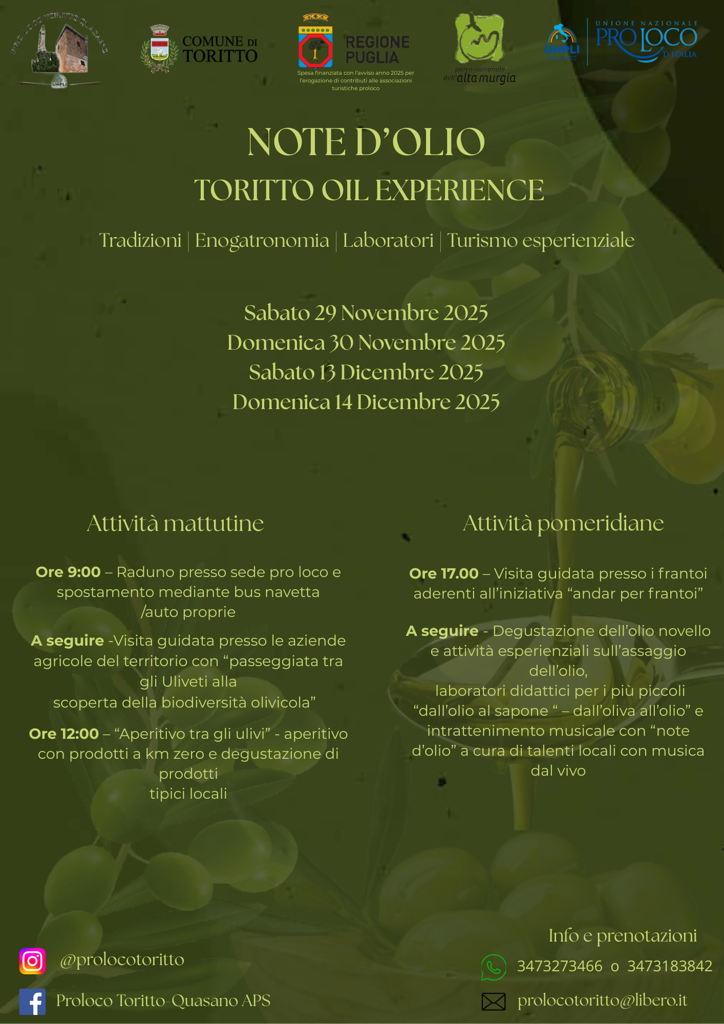 Note d'olio - Toritto oil experience
