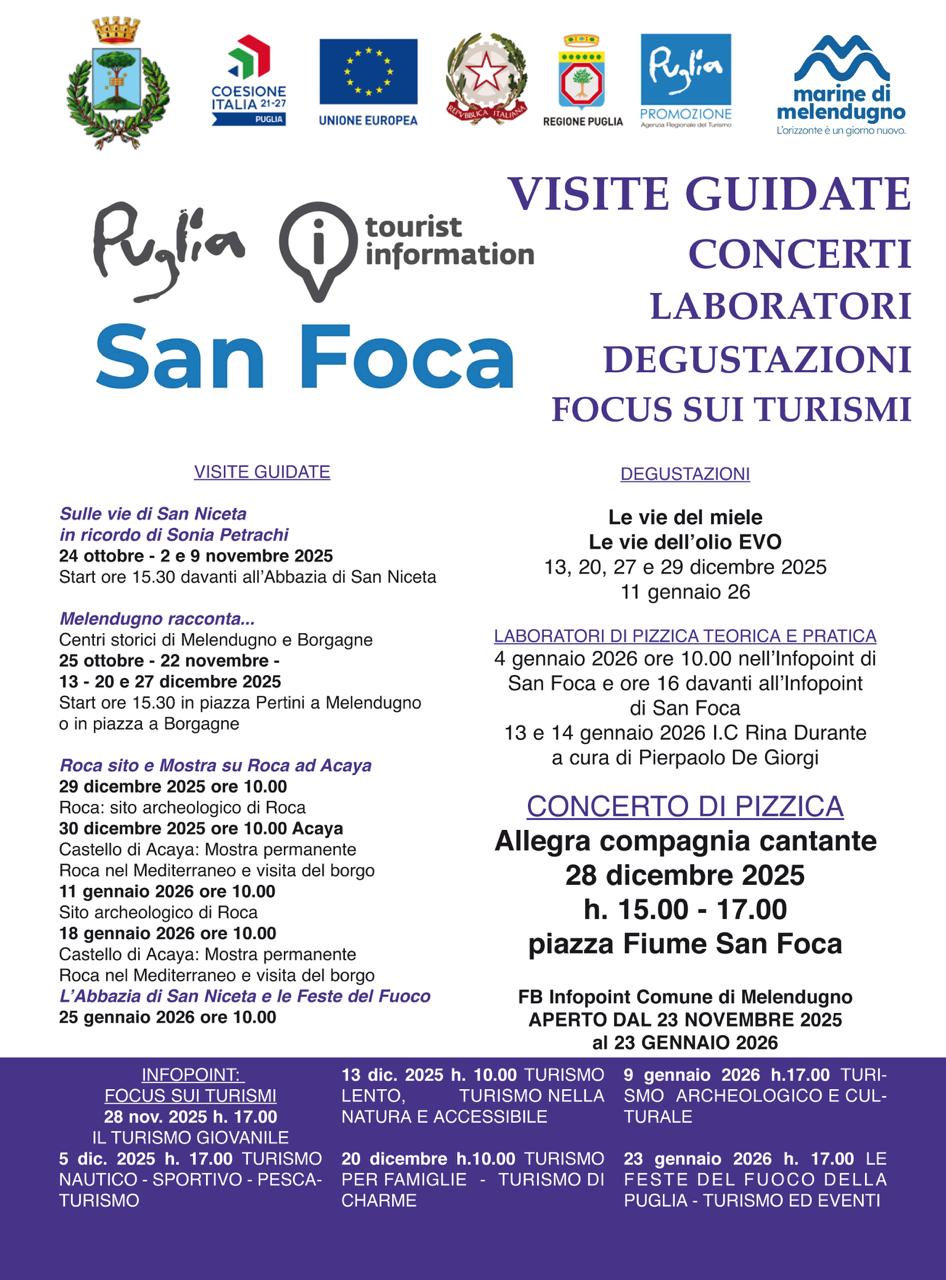 PROGRAMMA DI EVENTI INFO POINT MELENDUGNO