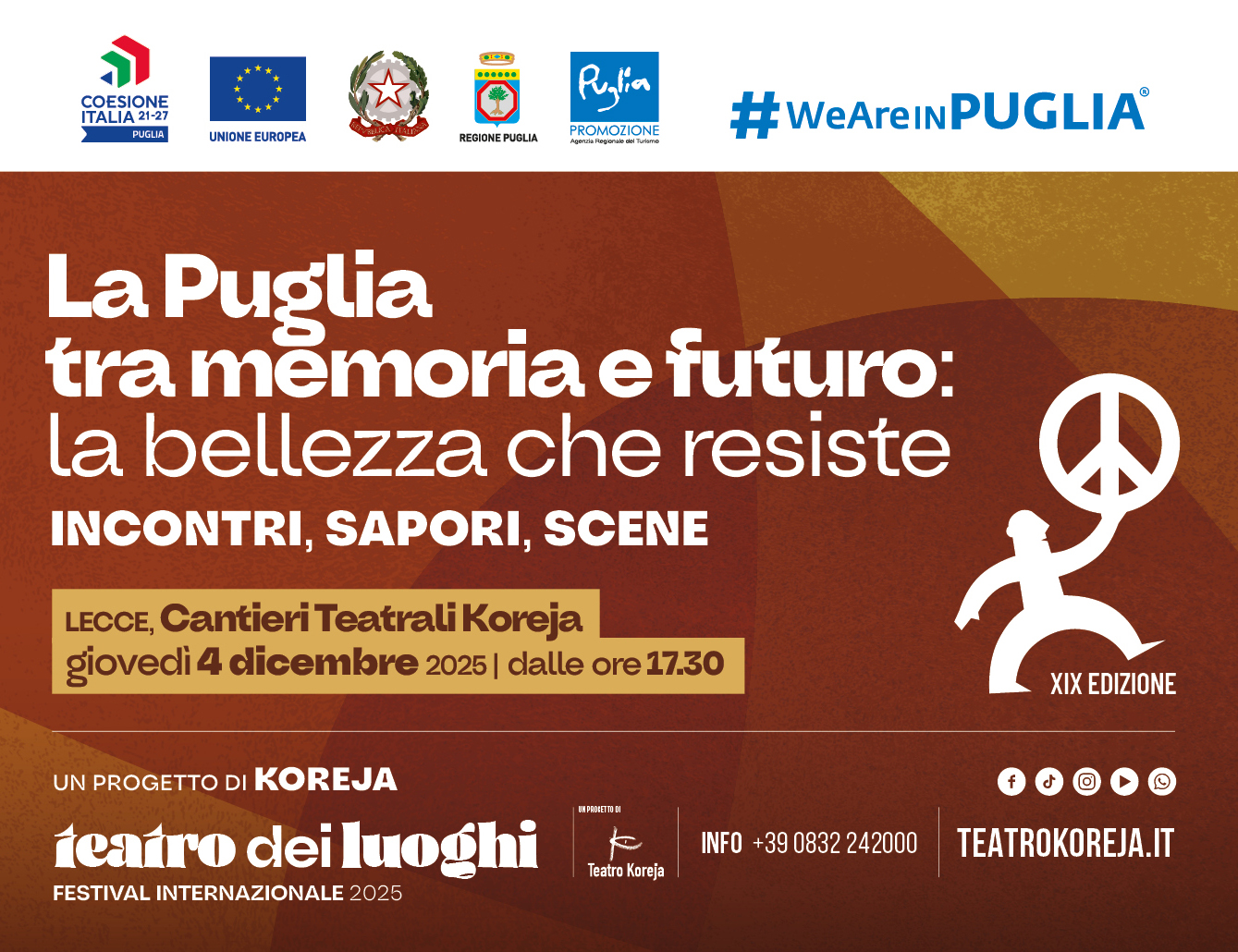 La Puglia tra memoria e futuro: la bellezza che resiste INCONTRI, SAPORI, SCENE - TEATRO DEI LUOGHI FESTIVAL INTERNAZIONALE 2025