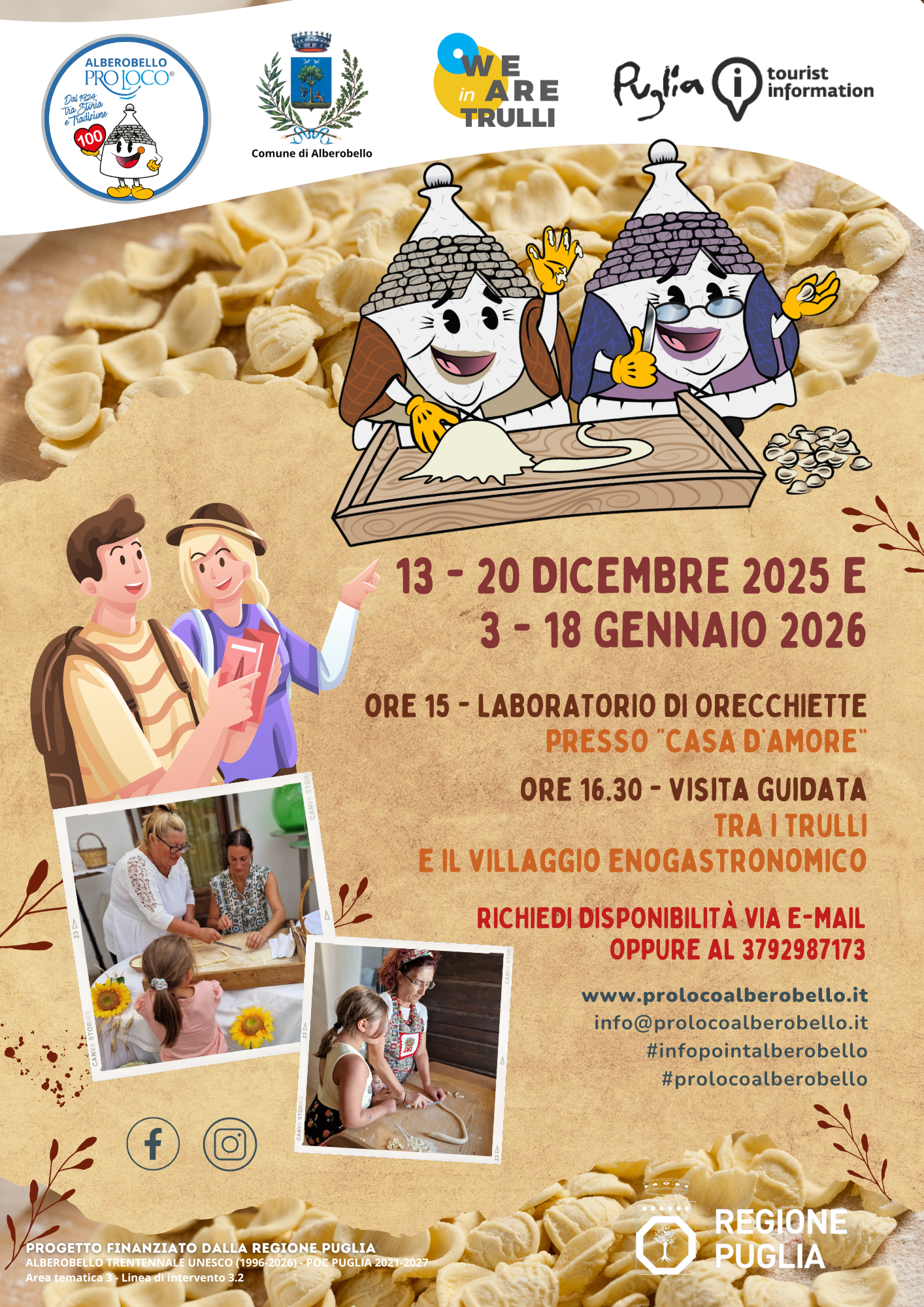 LABORATORIO DI ORECCHIETTE E VISITA TRA I TRULLI