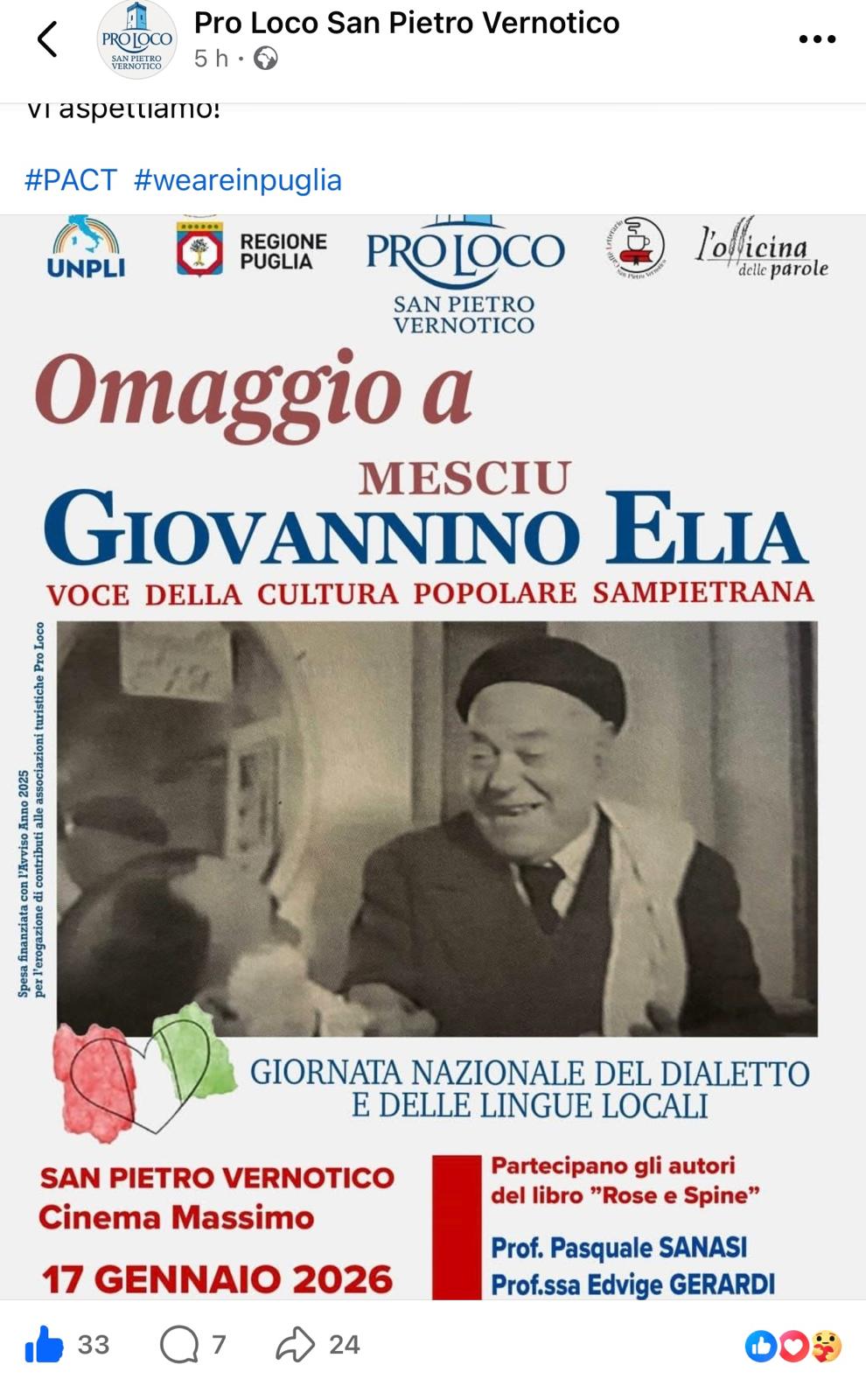 Omaggio a mesciu Giovannino Elia