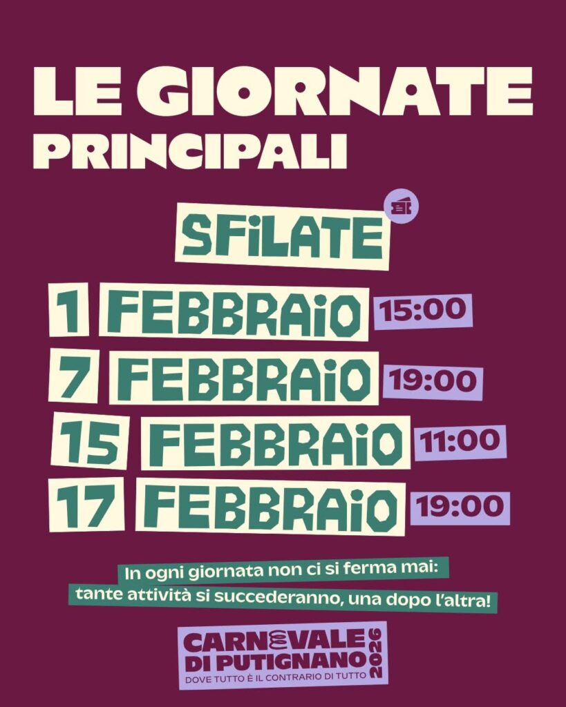 2ª Sfilata dei Carri allegorici - Carnevale di Putignano 2026