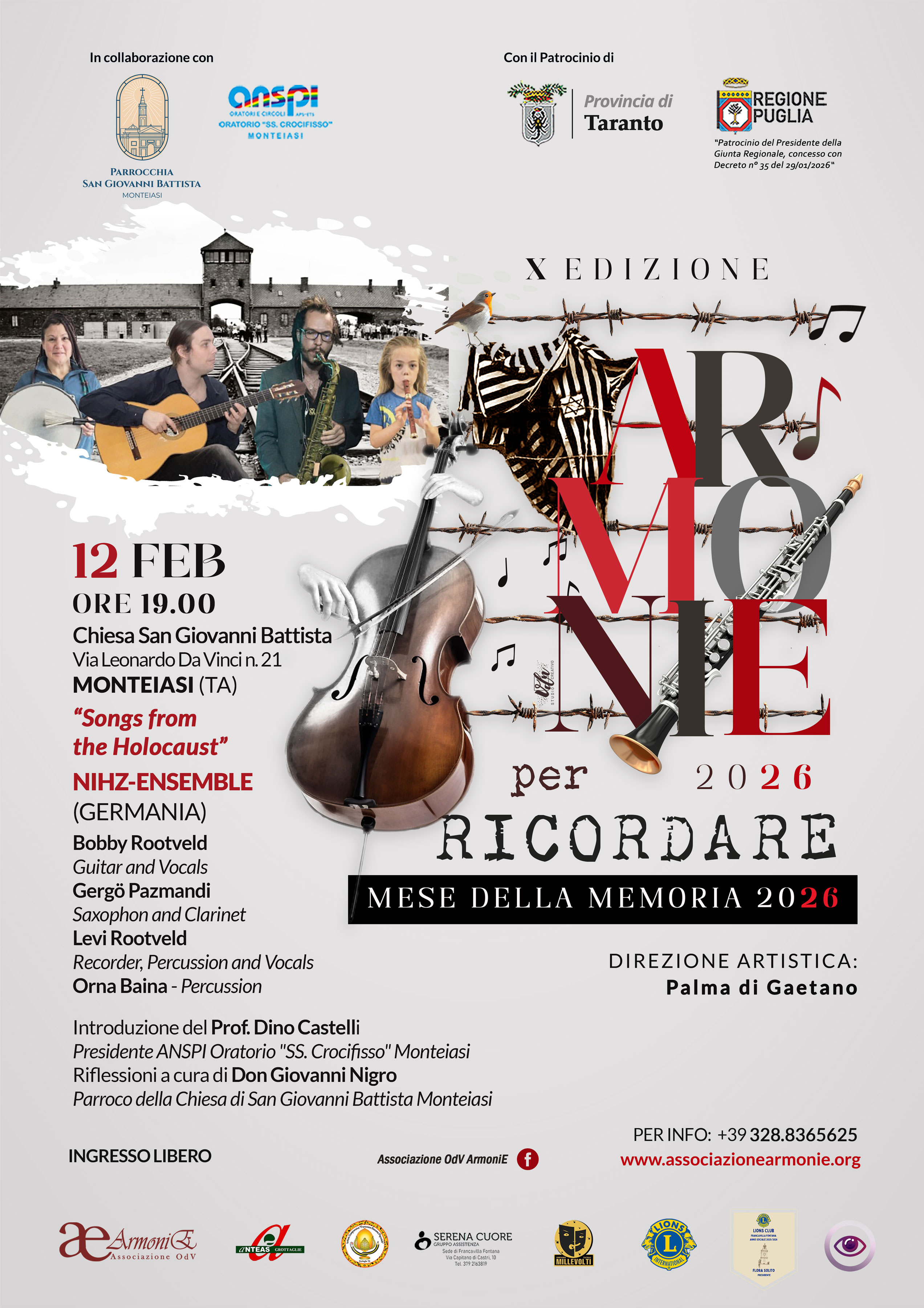 "Songs from the Holocaust" per ArmoniE per Ricordare - 10^ Edizione