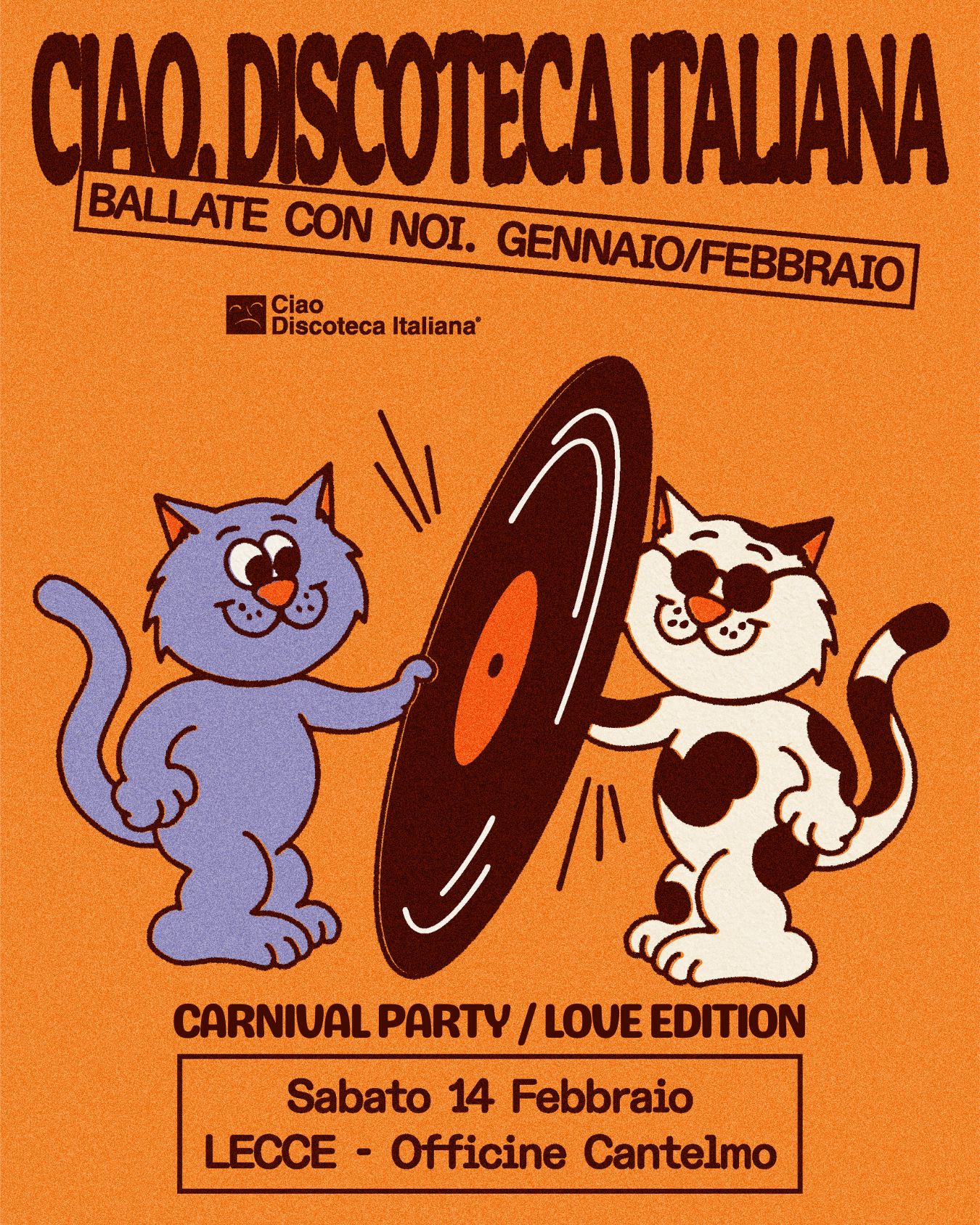 Carnival Party Love Edition con Ciao Discoteca Italiana alle Officine Cantelmo