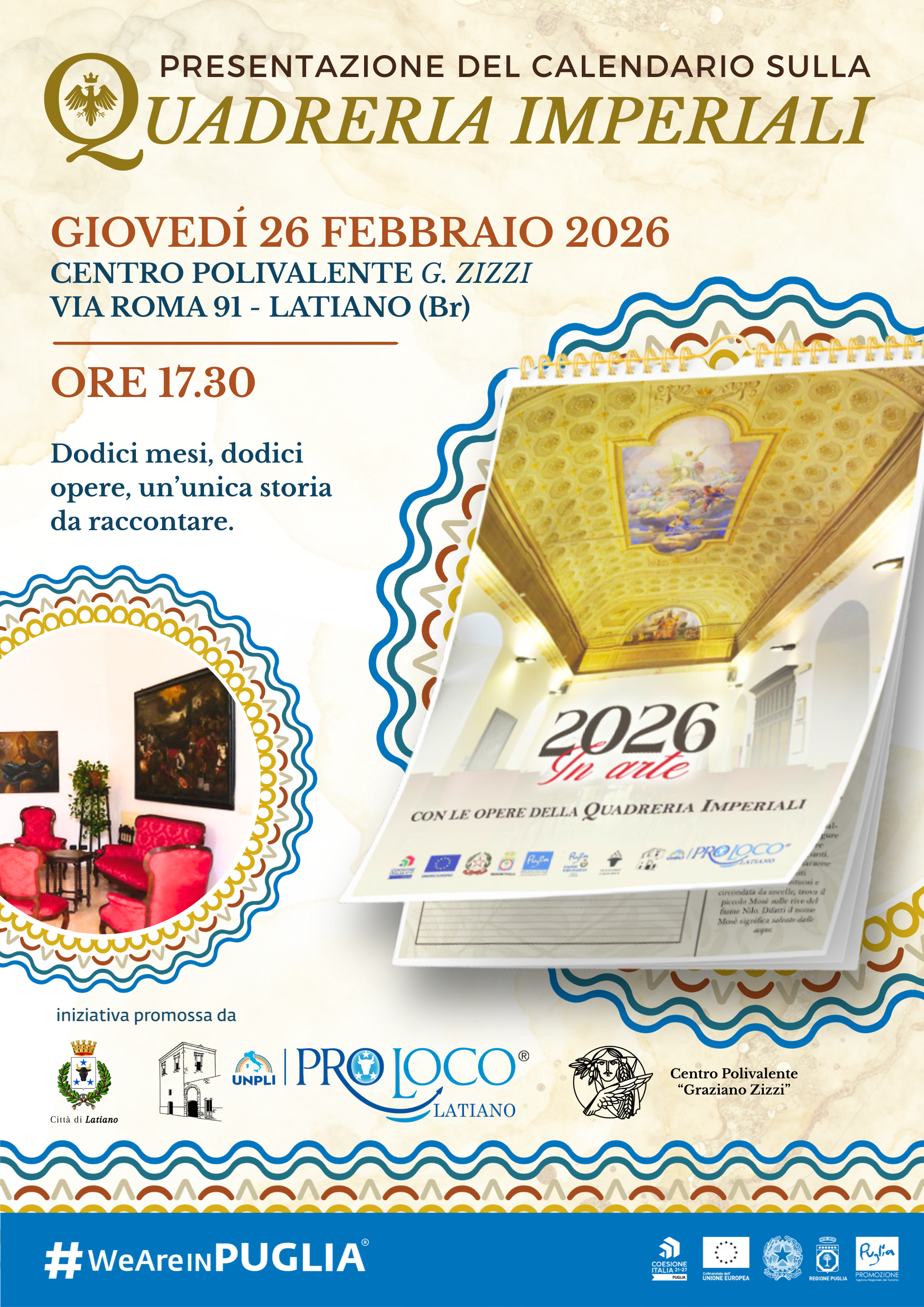 Presentazione del calendario 2026 sulla Quadreria Imperiali