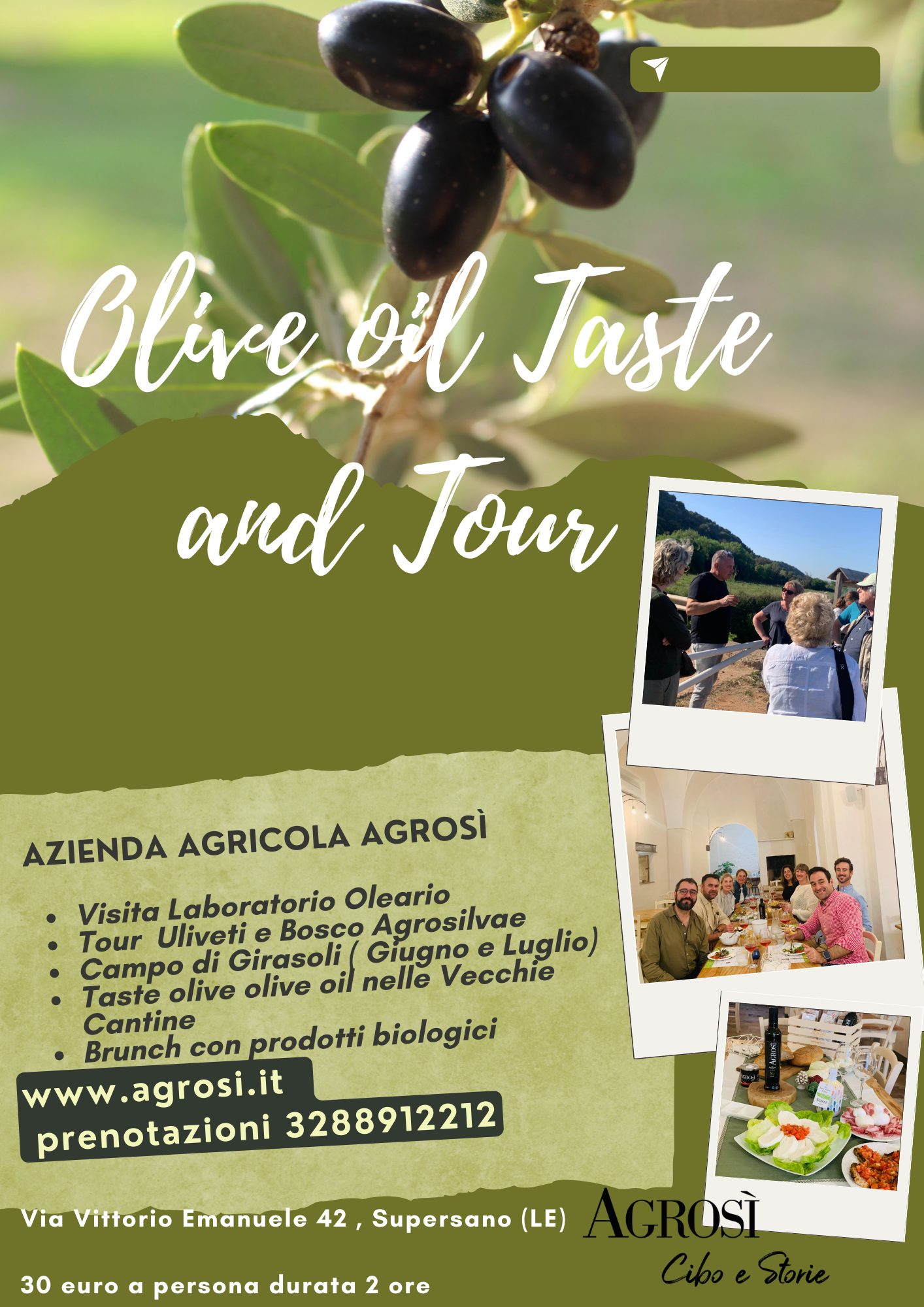Visista e degustazione Olio Evo Biologico Agrosì