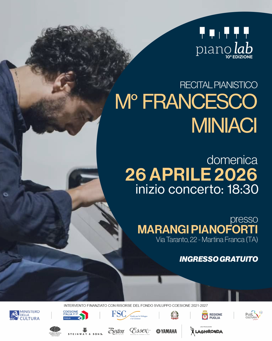 PIANO LAB 2026 - Recital Pianistico M° Francesco Miniaci