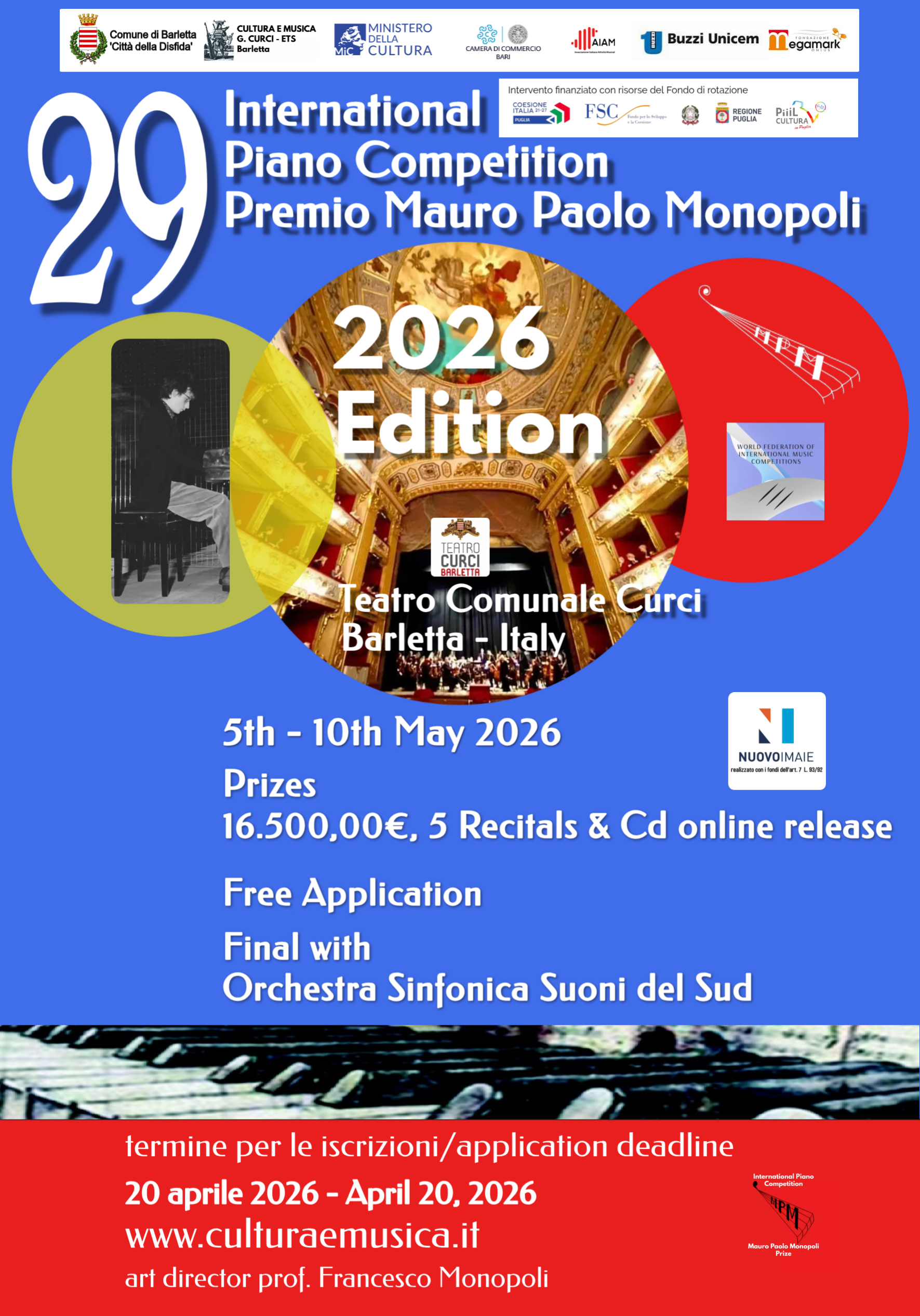 29mo Concorso Pianistico Internazionale 'Premio Mauro Paolo Monopoli'