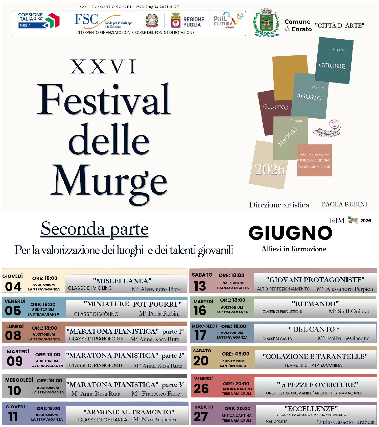 FESTIVAL DELLE MURGE 2026 - 26^ Edizione