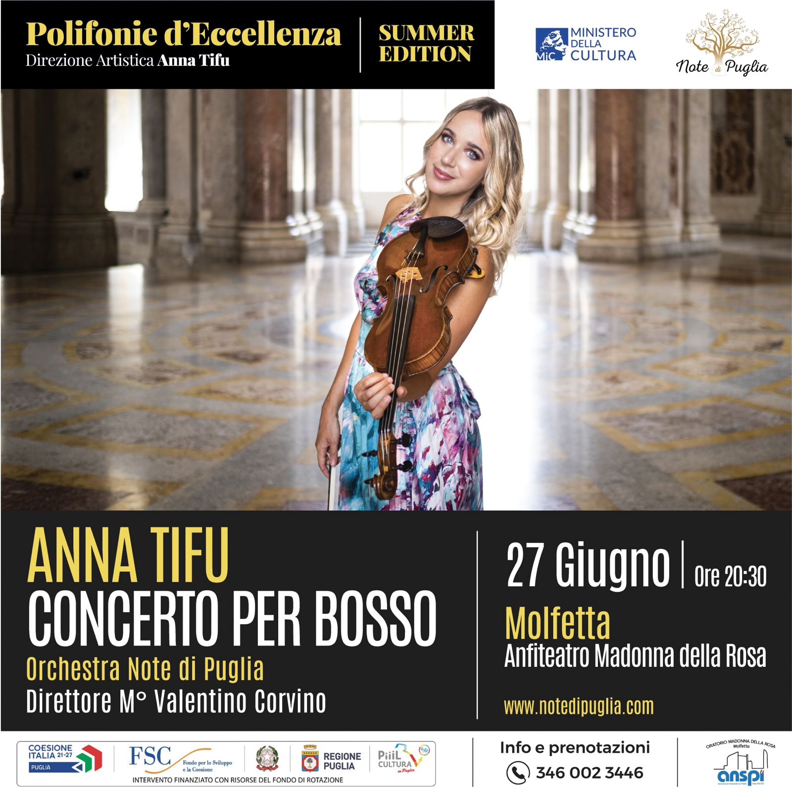 ANNA TIFU E ORCHESTRA NOTE DI PUGLIA - ESOCONCERTO DI EZIO BOSSO