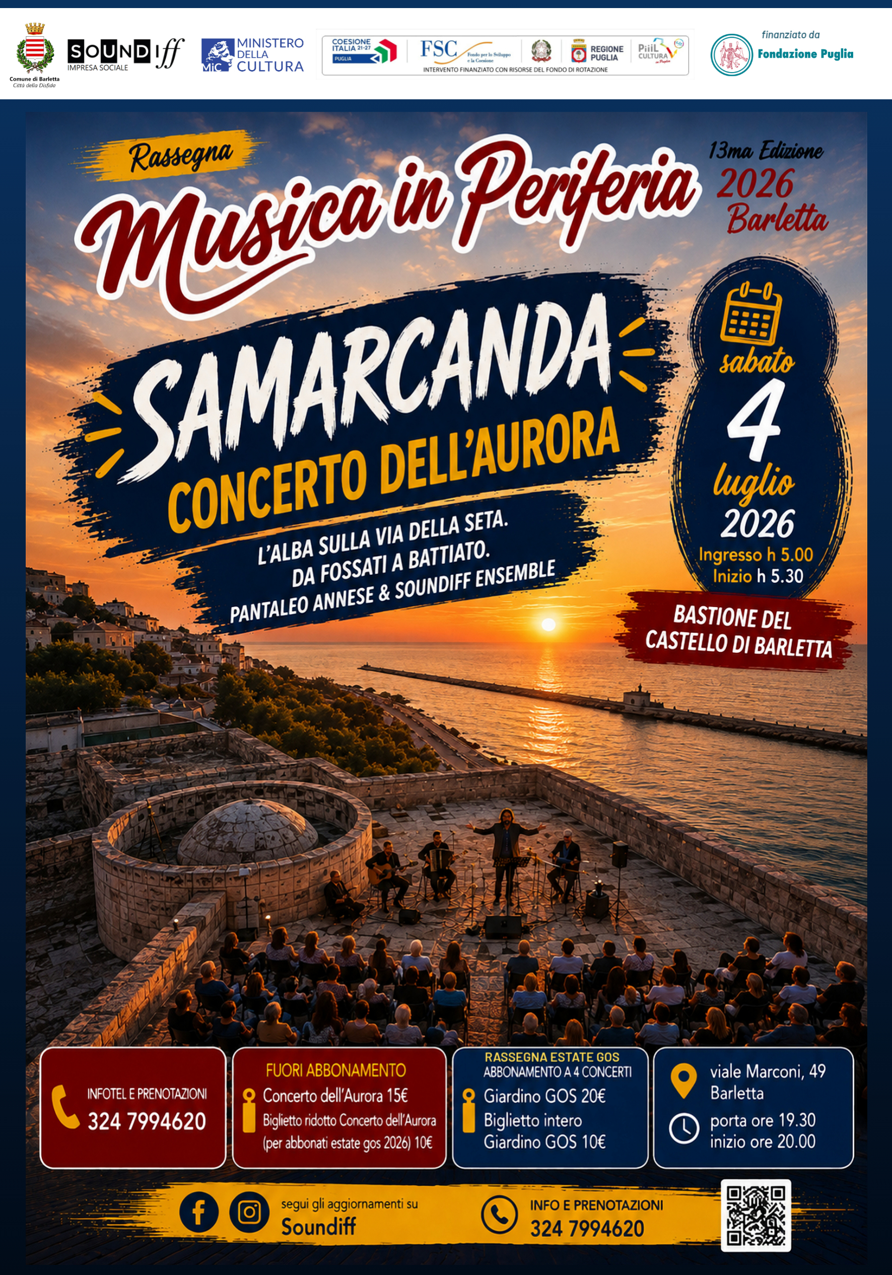 Concerto dell'Aurora 'Samarcanda. L'Alba sulla Via della Seta. Da Fossati a Battiato'
