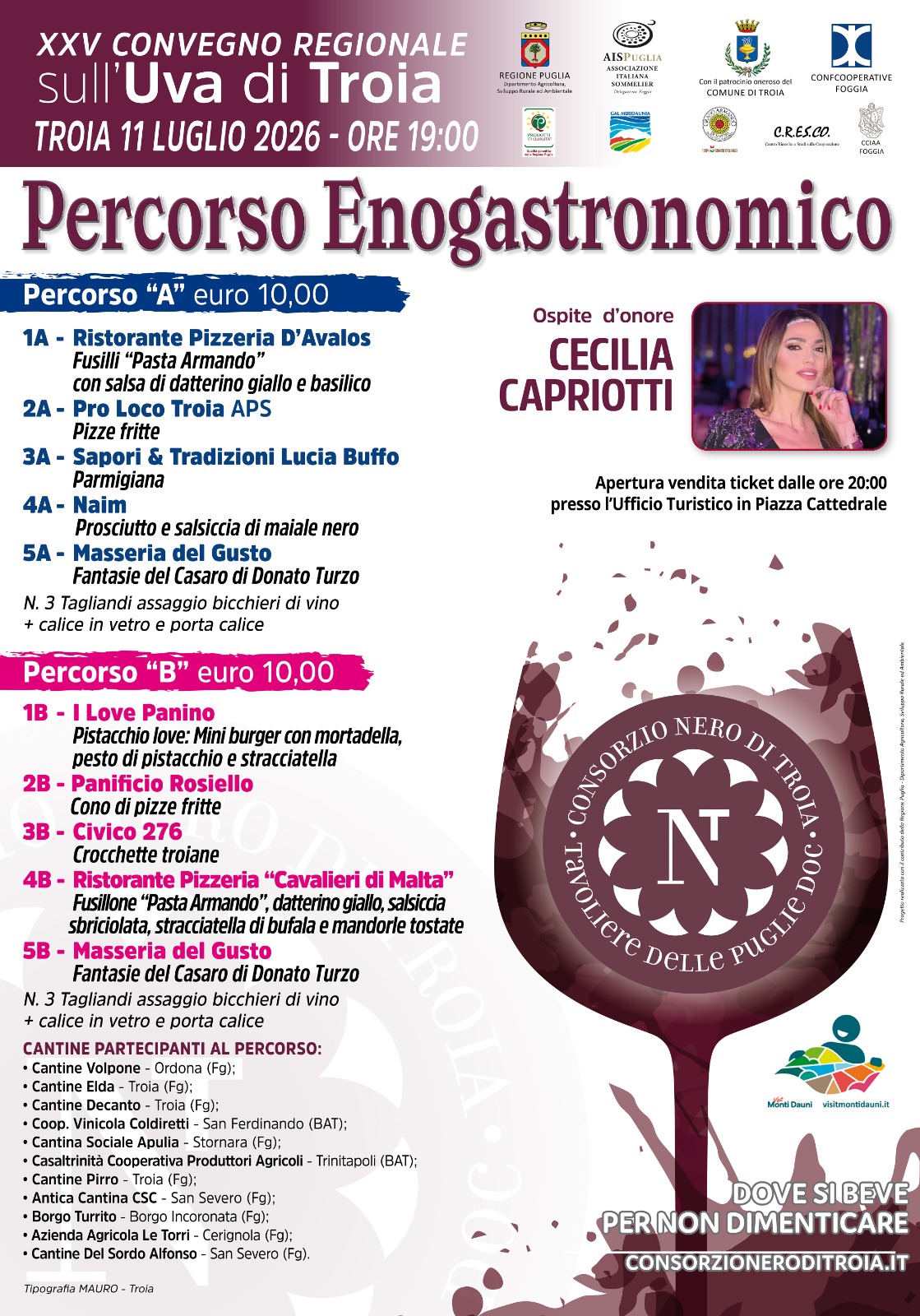 Convegno Regionale sull'uva di Troia con percorso enogastronomico - 2026 - 25^ Edizione