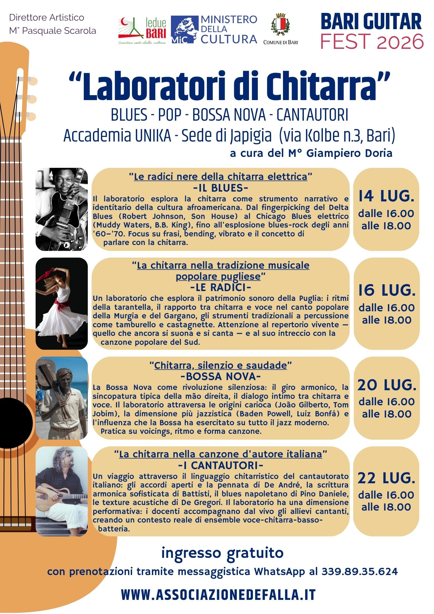 LABORATORI CHITARRISTICI DEL BARI GUITAR FEST 2026