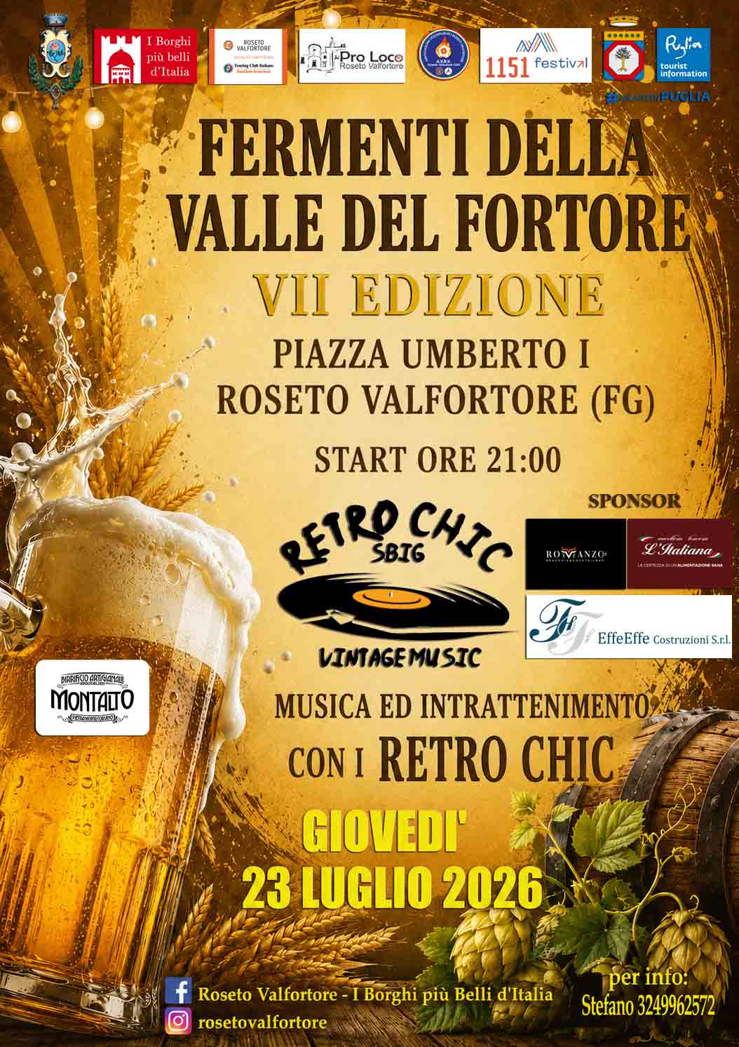 Birra, musica e sapori autentici: torna a Roseto "Fermenti della Valle del Fortore"