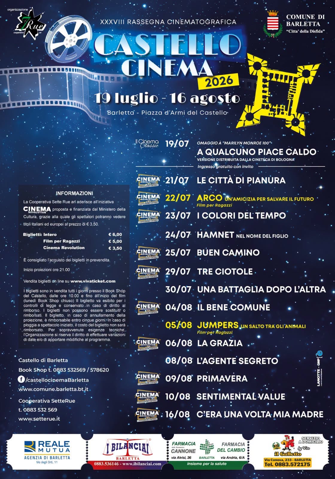 CINEMA CASTELLO 2026: XXXVIII RASSEGNA CINEMATOGRAFICA