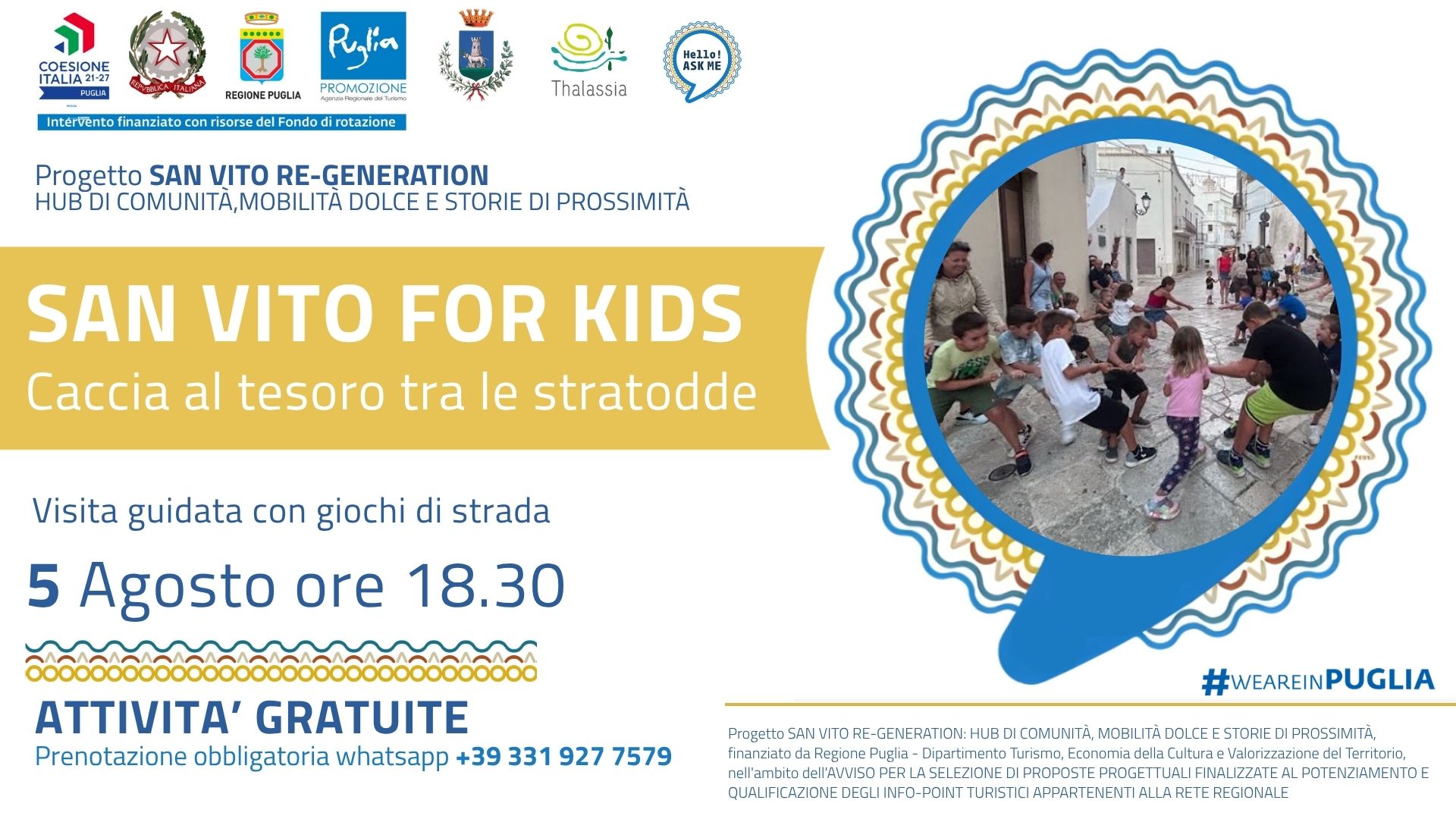 SAN VITO FOR KIDS, CACCIA AL TESORO FRA LE STRATODDE