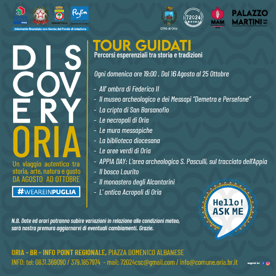 TOUR GUIDATI - Oria
