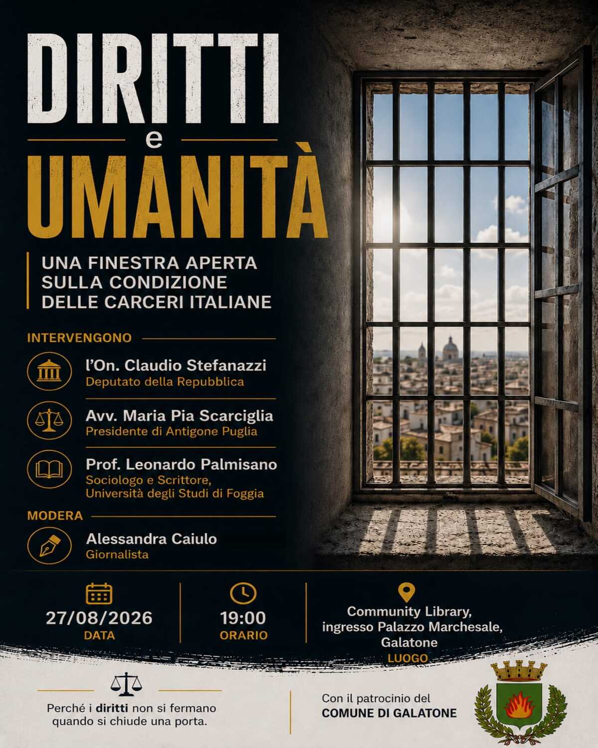 Diritti e umanità. Una Finestra aperta sulla condizione delle carceri italiane.