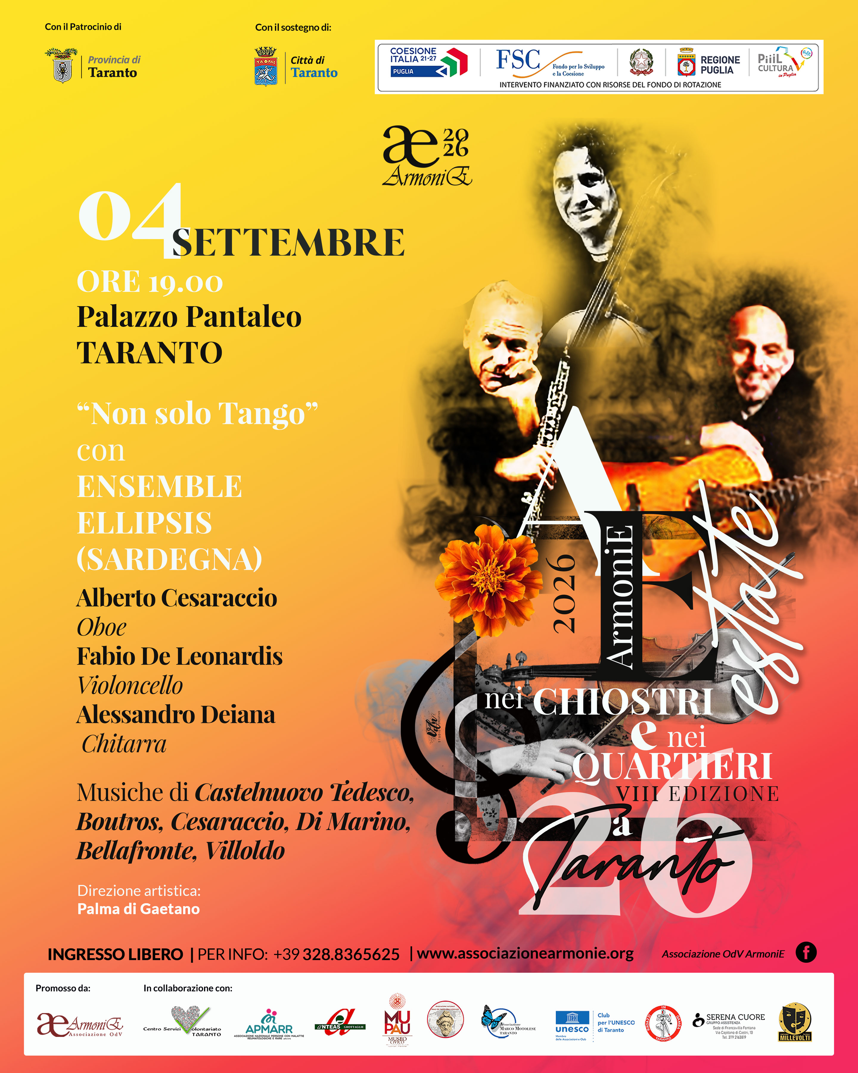 Il Trio Ellipsis conclude "ArmoniEstate nei Chiostri e nei Quartieri a Taranto" - VIII Ed