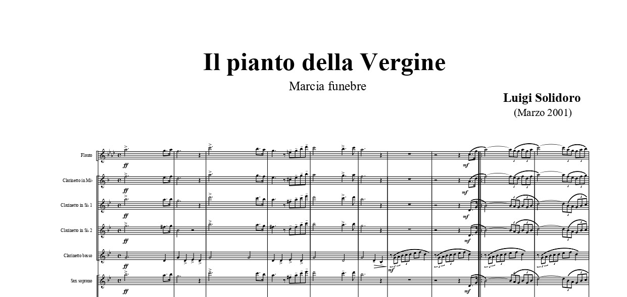 MEPI - (LE) Il Pianto della Vergine. Marcia funebre per banda per il venerdì santo del M° Luigi Solidoro
