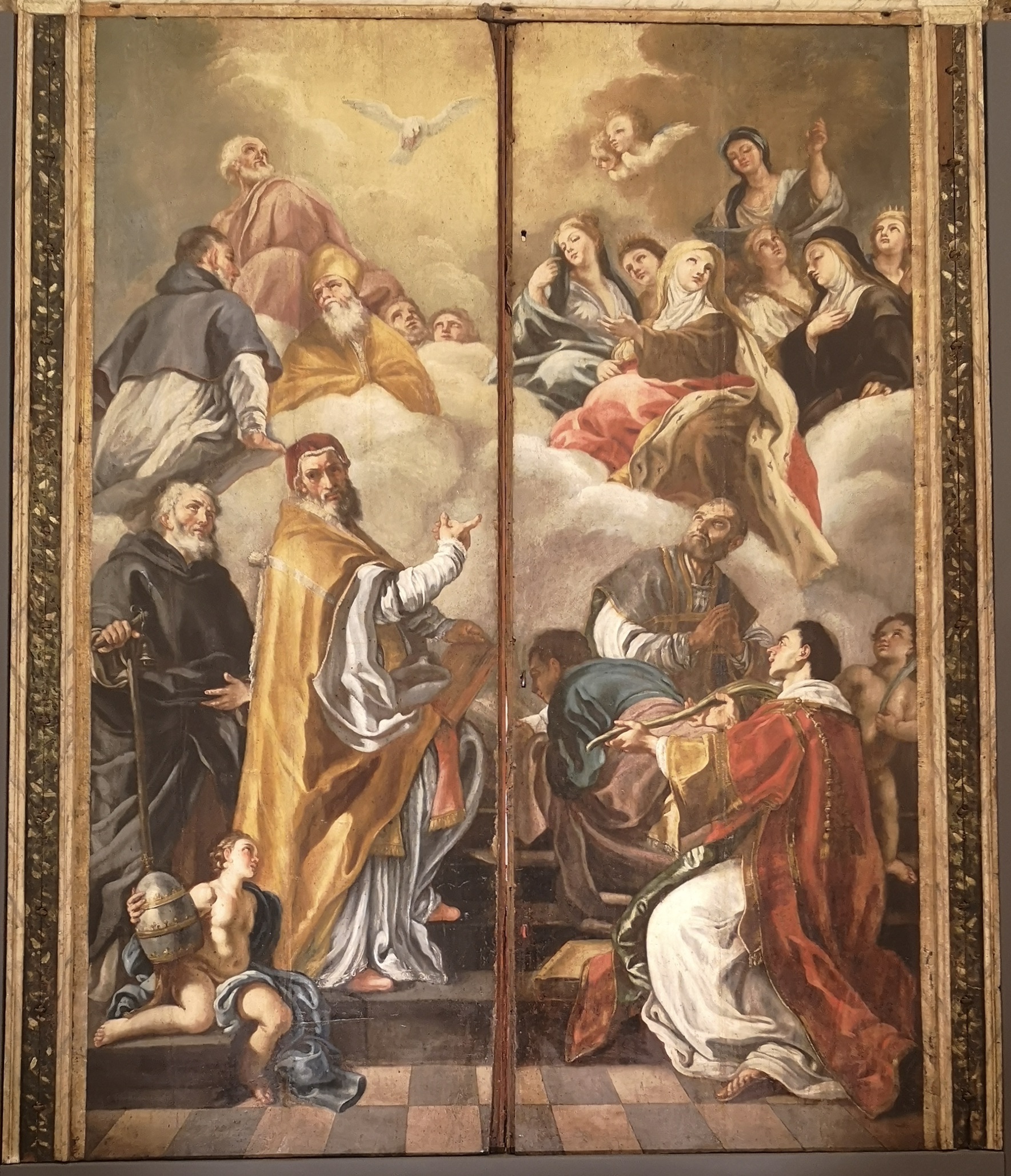 TESORI DI PUGLIA : Francesco Solimena, Porta dipinta con Santi in Gloria.